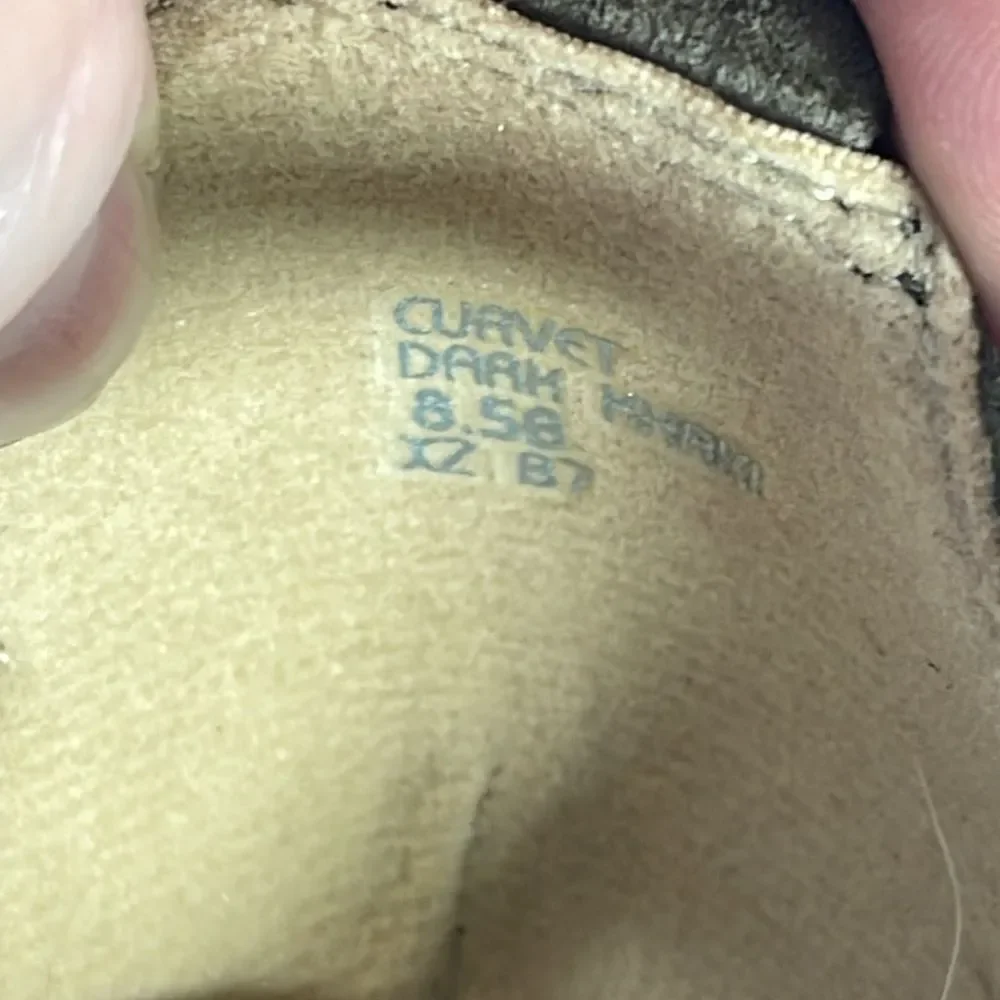 Earth Curvet Khaki Suede Wedge Sandals Sz‎ 8.5